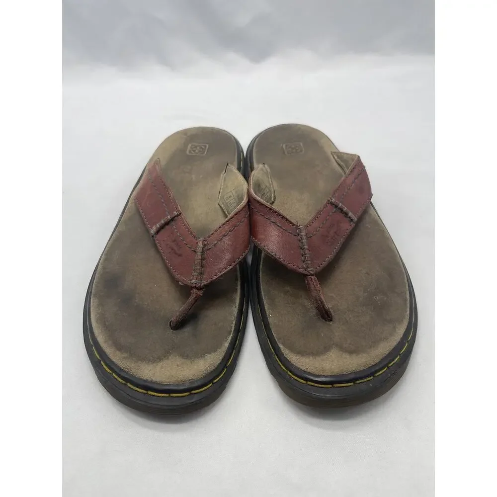 Doc Martens 8883 Maroon Leather Thong Sandals‎ Flip Flops Men’s 7 US